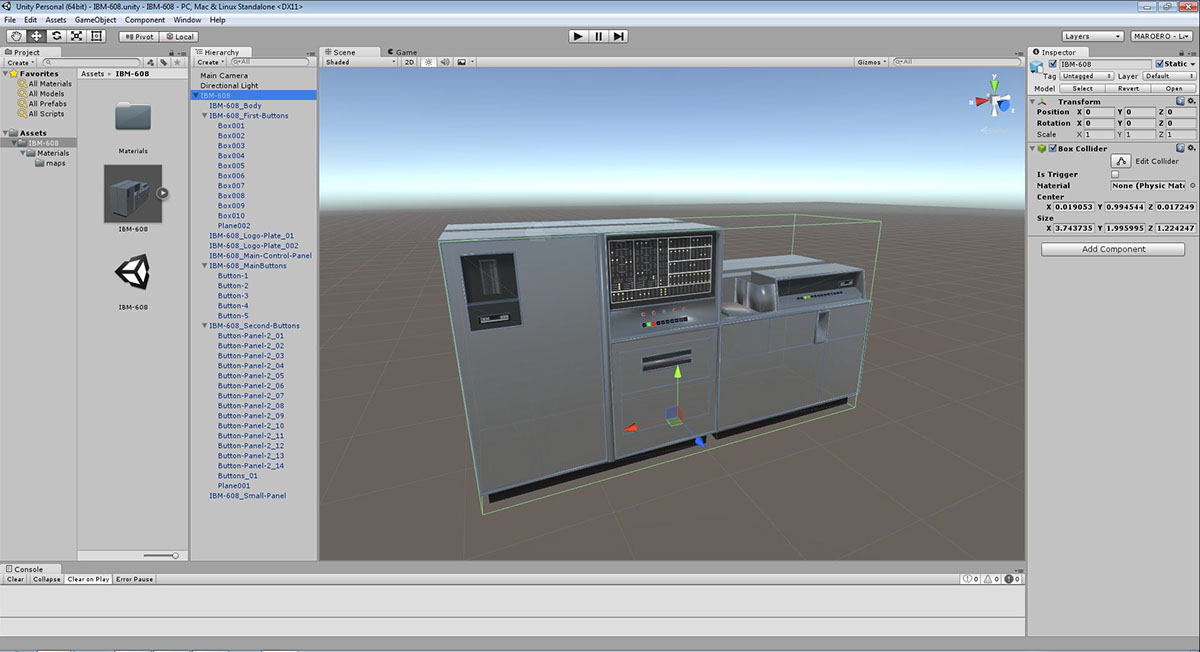 IBM calculator 3d design vr Unity 3d