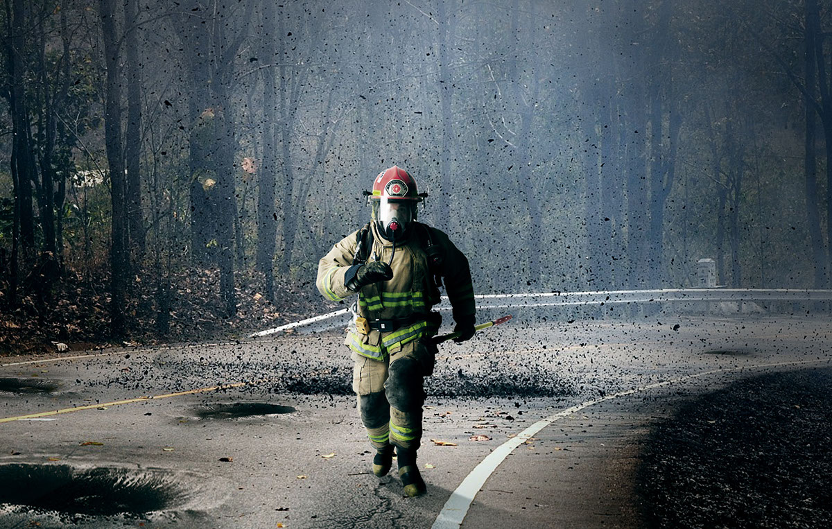 fire Fire fighter Adobe Photoshop fuel allan jabbar city road life Behance featured Ps25Under25 adobe