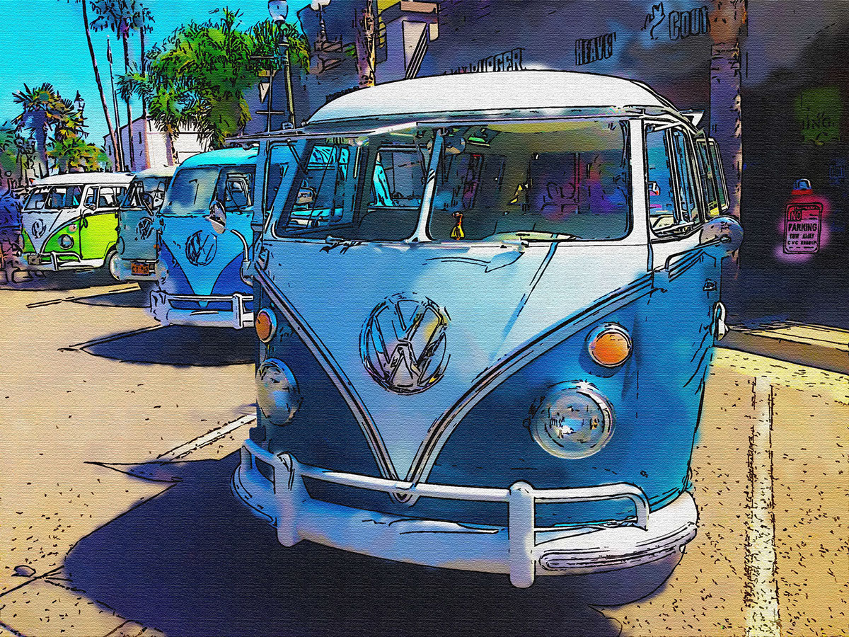 VW vwbus bus volkswagon vintage California west coast Huntington Beach