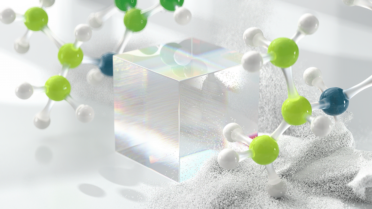 crystals glass molecule Pharmaceutical 3d website medical landing page UI Animation Web Design  chemistry