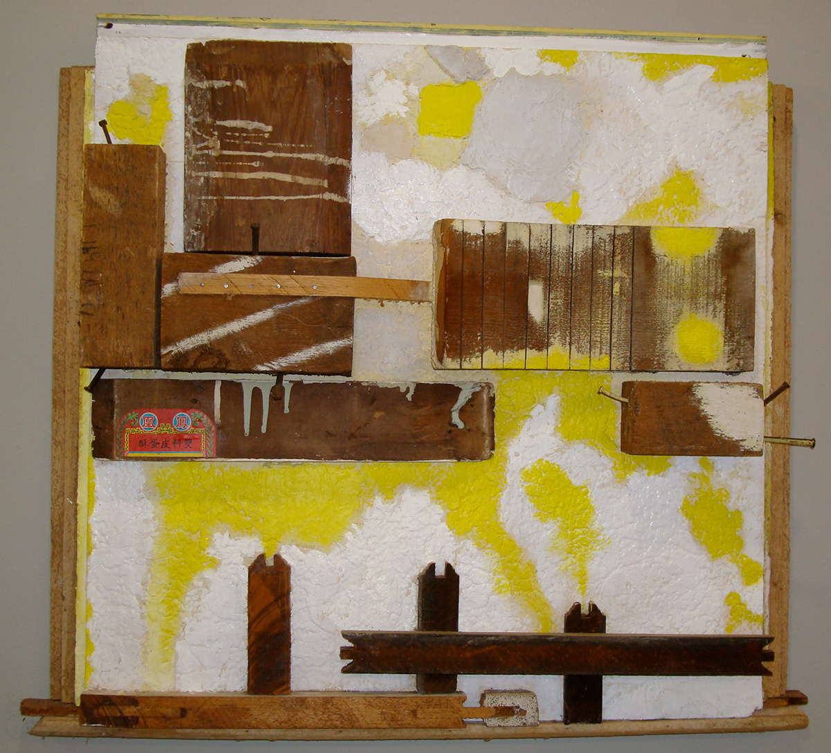 Assemblage Mixed Mediums constructs constructions combines wall sculpture 3D low relief