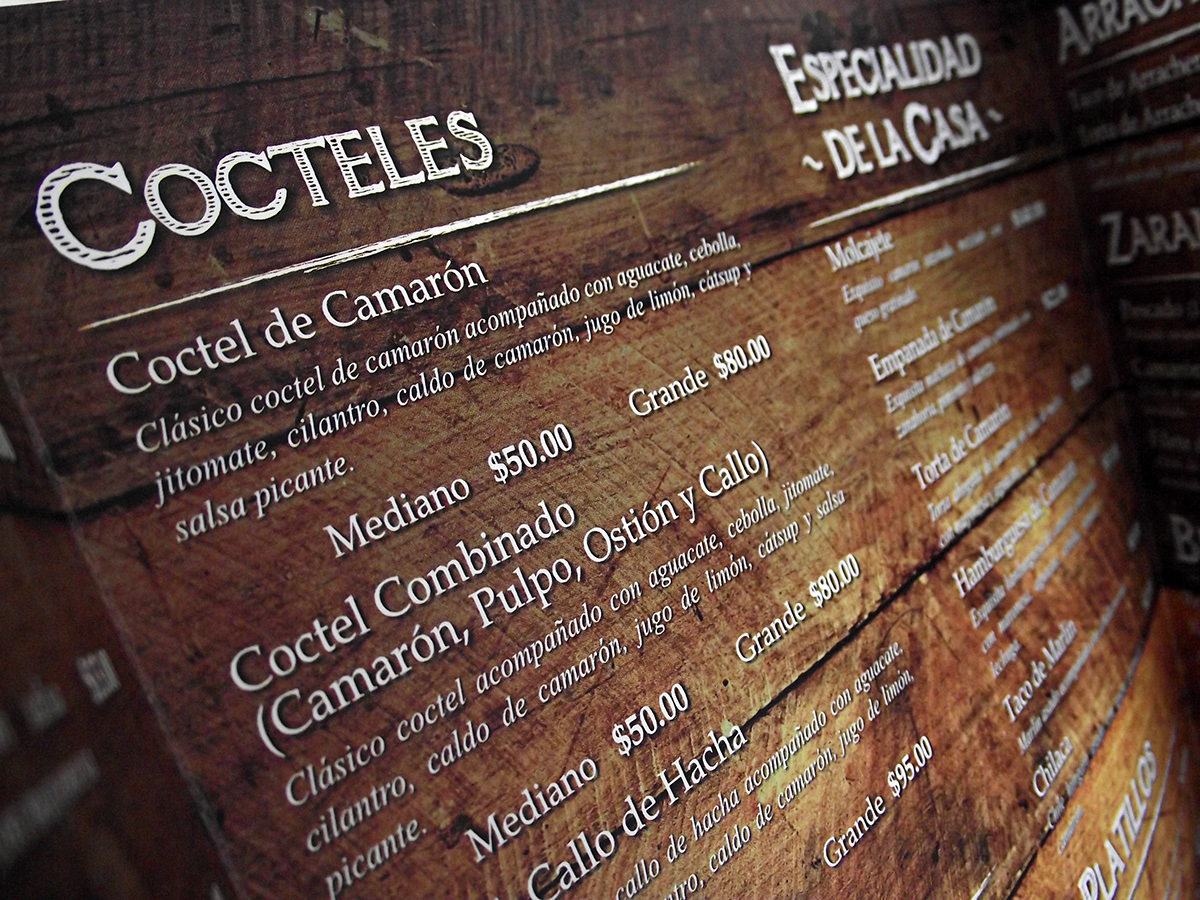 menu  Seafood mariscos  Restaurante   restaurant  carte