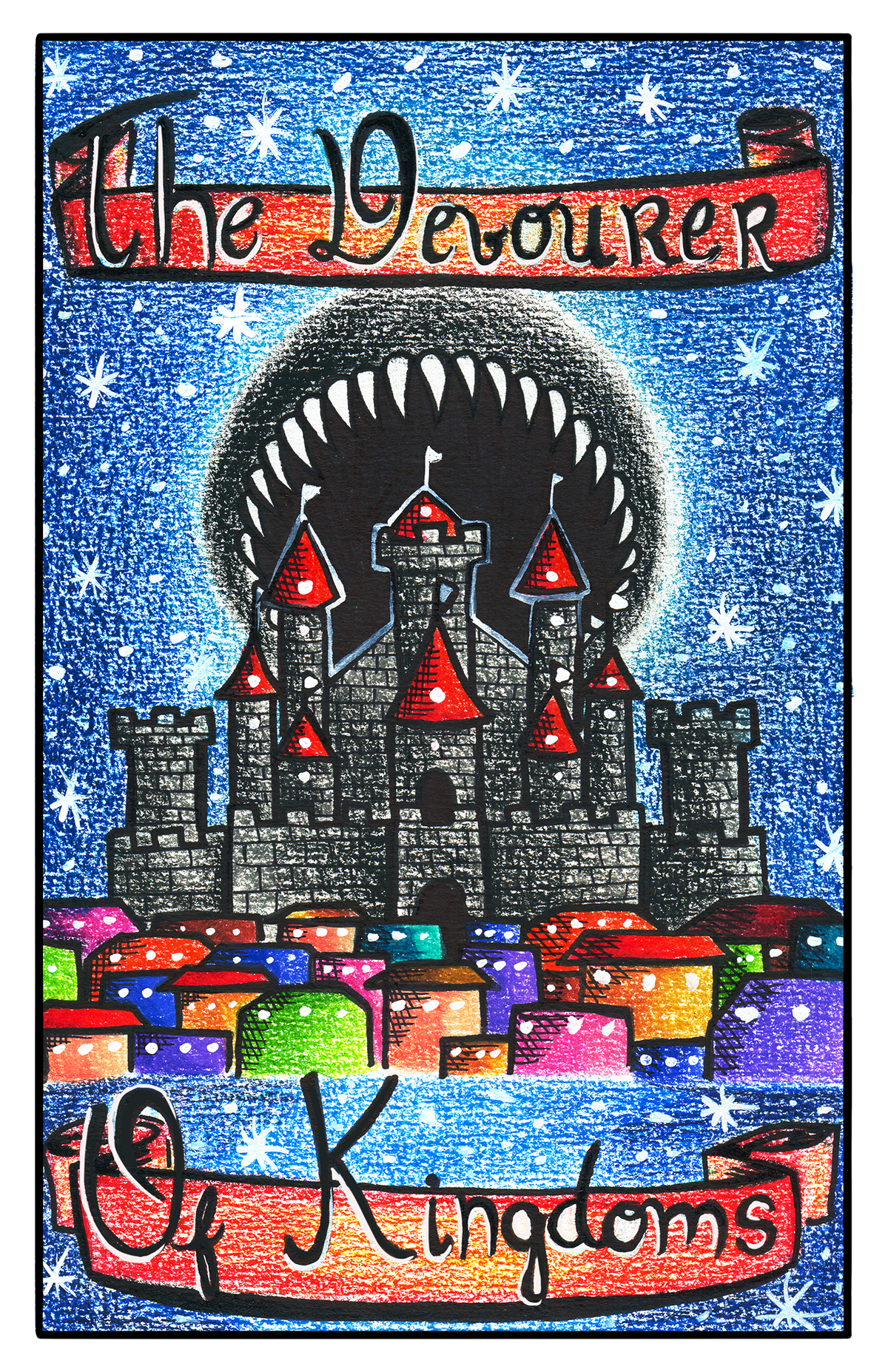 comic hq Traditional media coloured pencil medieval monster Castle elven kingdom
