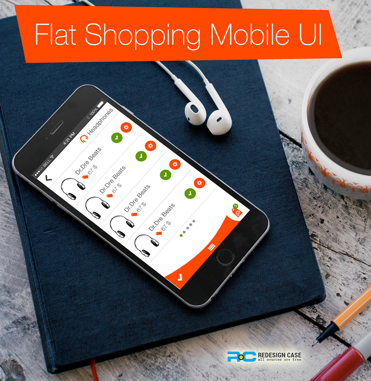 app ios9 ios8 psd free ui kit Shopping shopping app