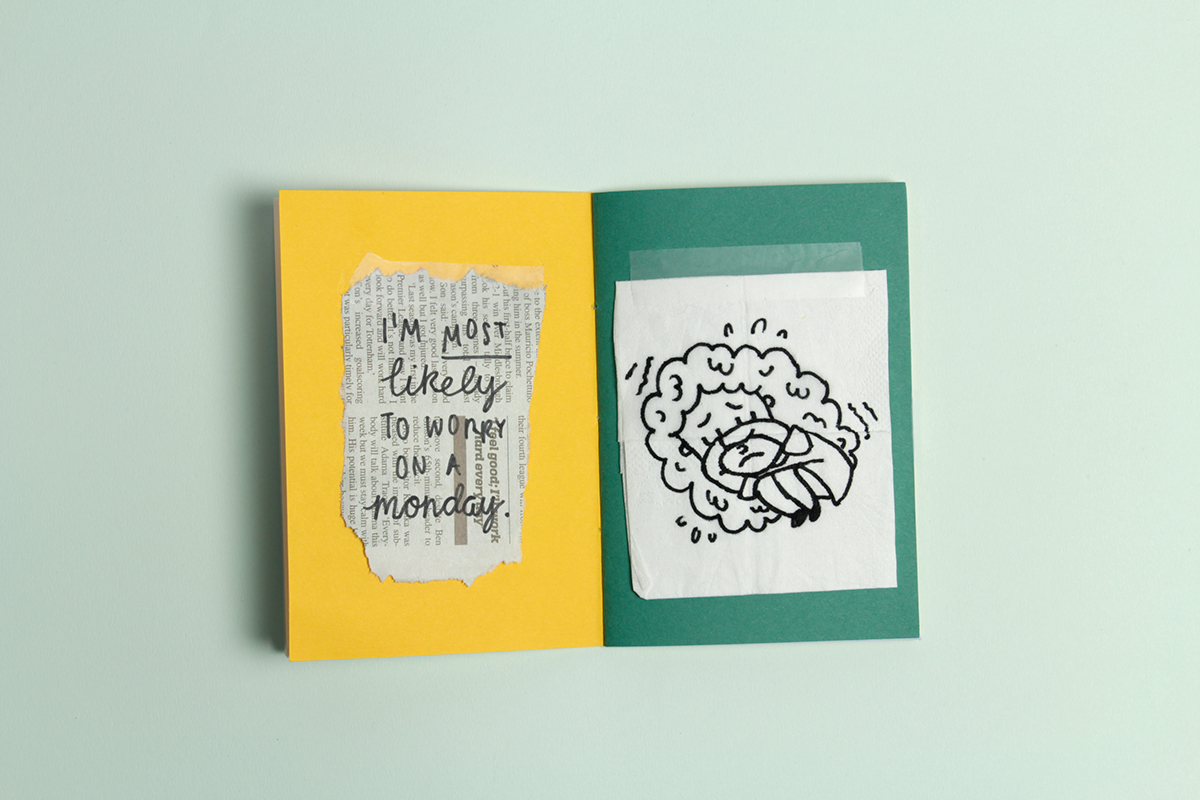 anxiety mental health book handmade Worry personal handwritten final outcome