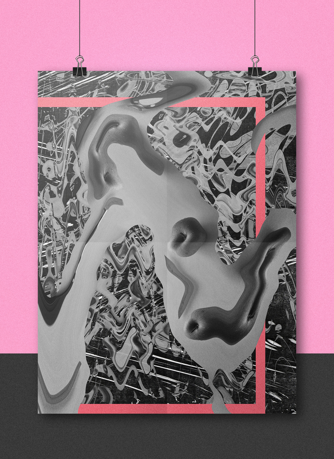 Zine  Lo-fi experimental abstract pink print product design poster