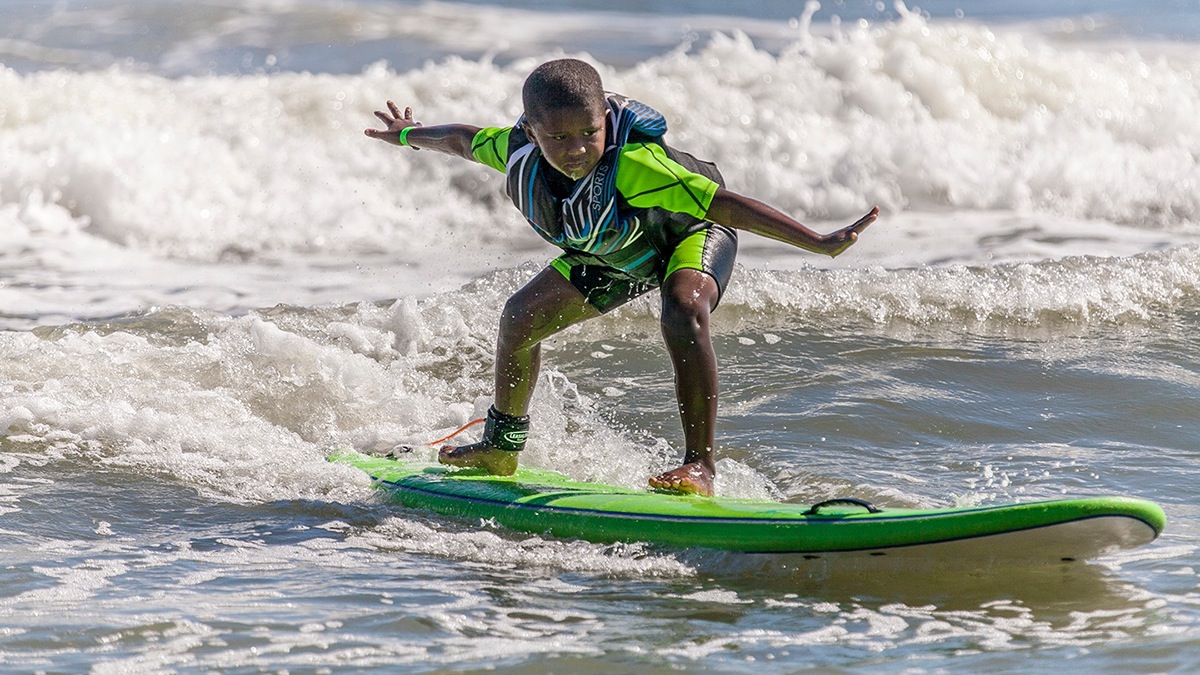 Indo Jax Surf Charities special needs summer camp Blockade Runner wrightsville beach north carolina Visually impaired austim cystic fibrosis