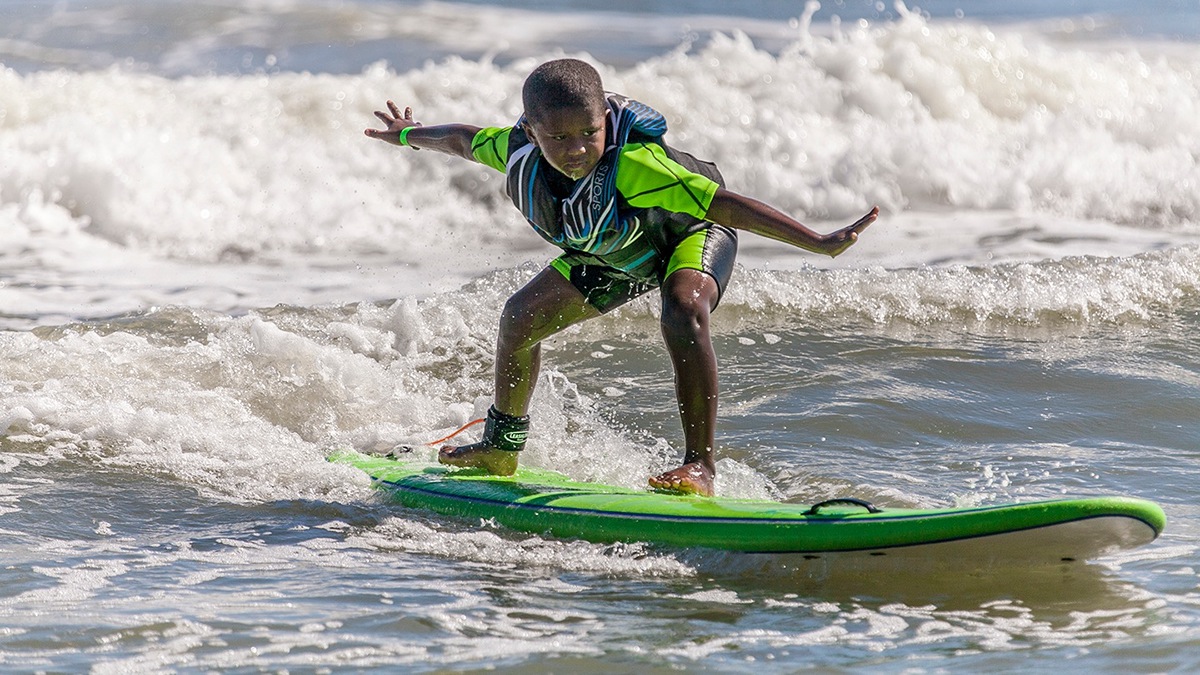 Indo Jax  Surf Charities special needs summer camp Blockade Runner  wrightsville beach north carolina Visually impaired austim cystic fibrosis