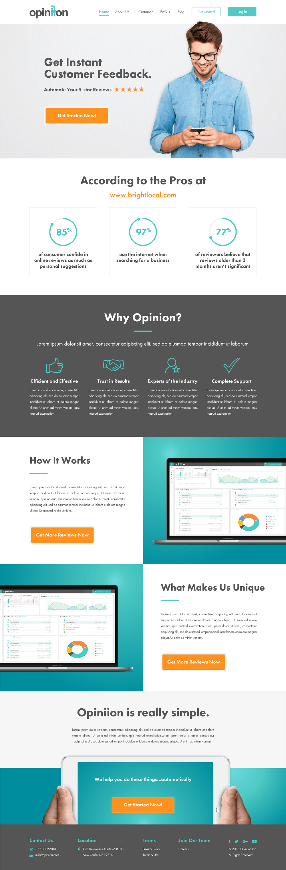 Opinion Customer Feedback App Website Design and Development