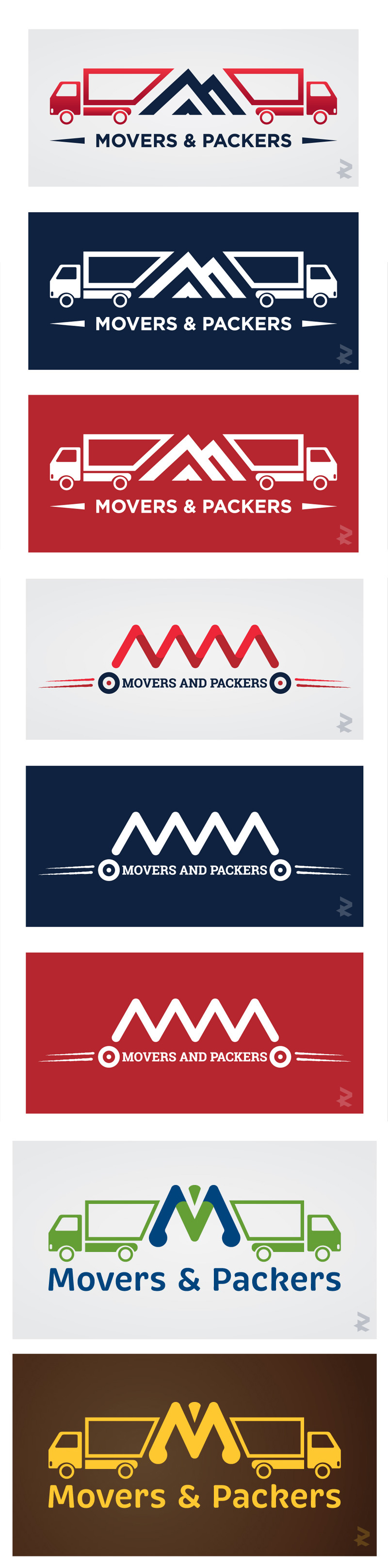 movers packers mm logo design idea