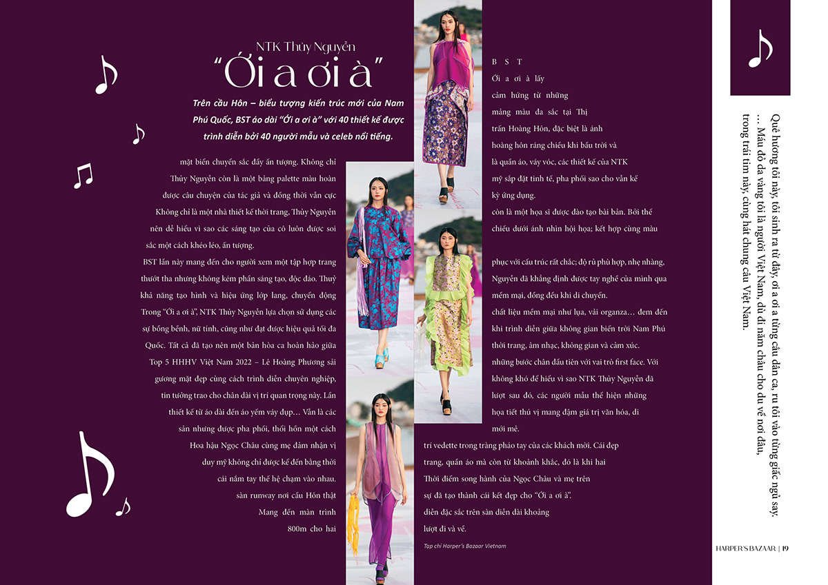Fashion  magazine InDesign graphic design  print book design Ao dai beauty Harper’s Bazaar