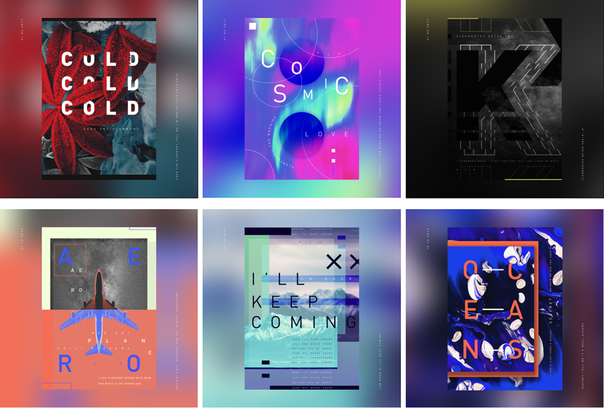 music poster geometric graphic design  design rock song spotify abstract gradient