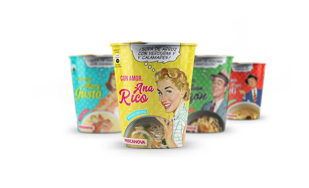 Soup Packaging Retro branding  graphic design  product design  soup packaging vintage elisava con amor