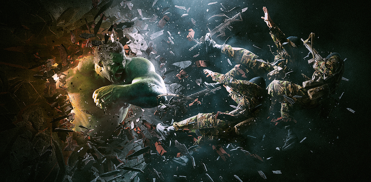 Hulk marvel smash explosion soldier War Avengers comics anime age ultron dc Composite vfx compositing