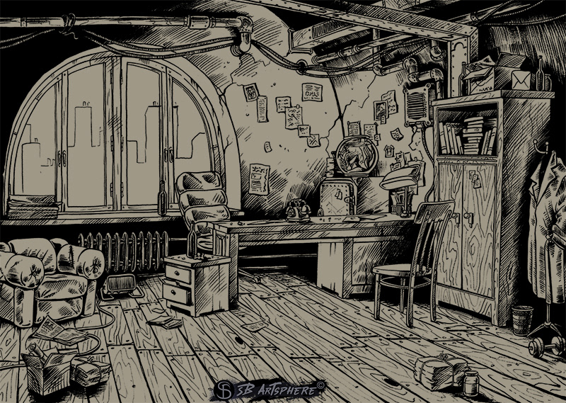adventure cartoon comic art digital illustration Drawing  environments art  Game Art noir seryoghinart