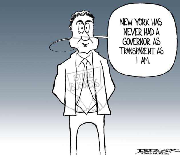caricature   cartoon editorial cartoonist political politics derosier de rosier john cuomo Spitzer paterson pataki