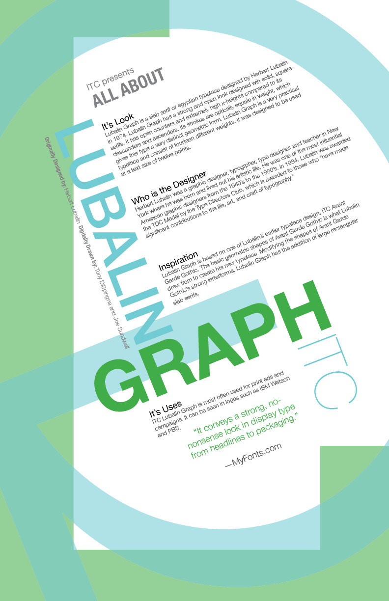 Lubalin Graph typographic poster Typeface