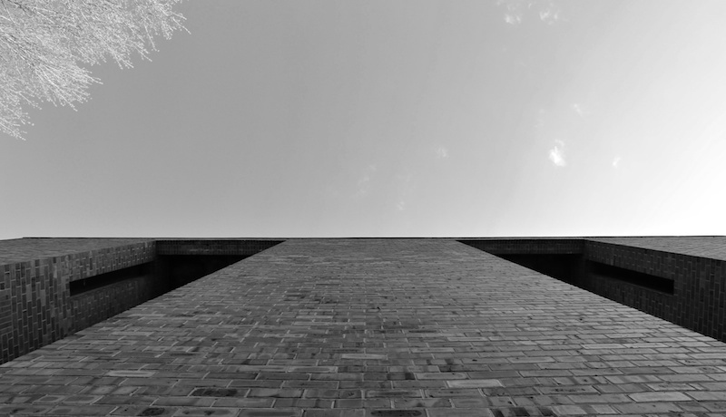 black and white concrete structure geometric lines church Kahn