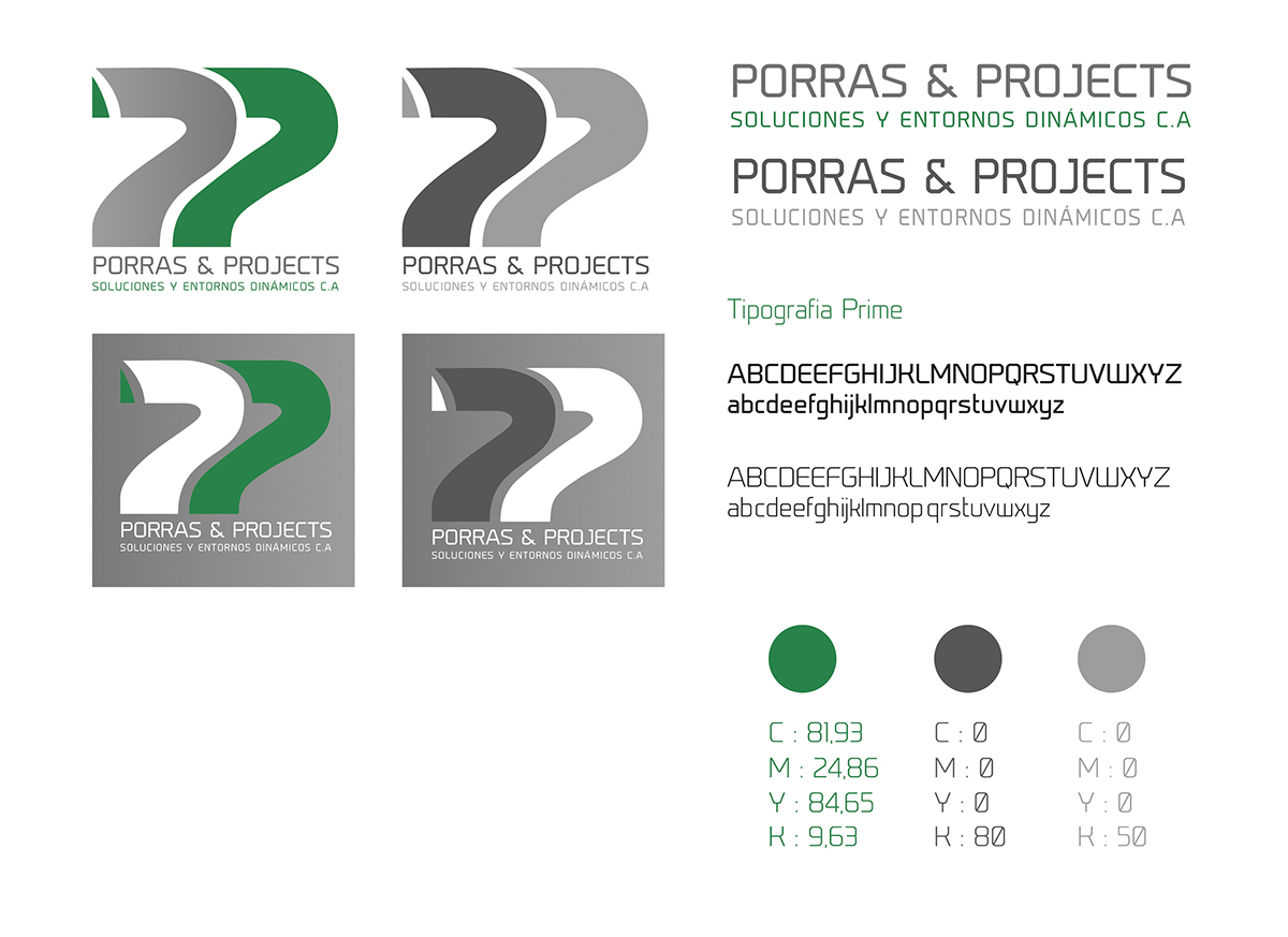 Logotipo imagen corporativa Porras&Projects desing