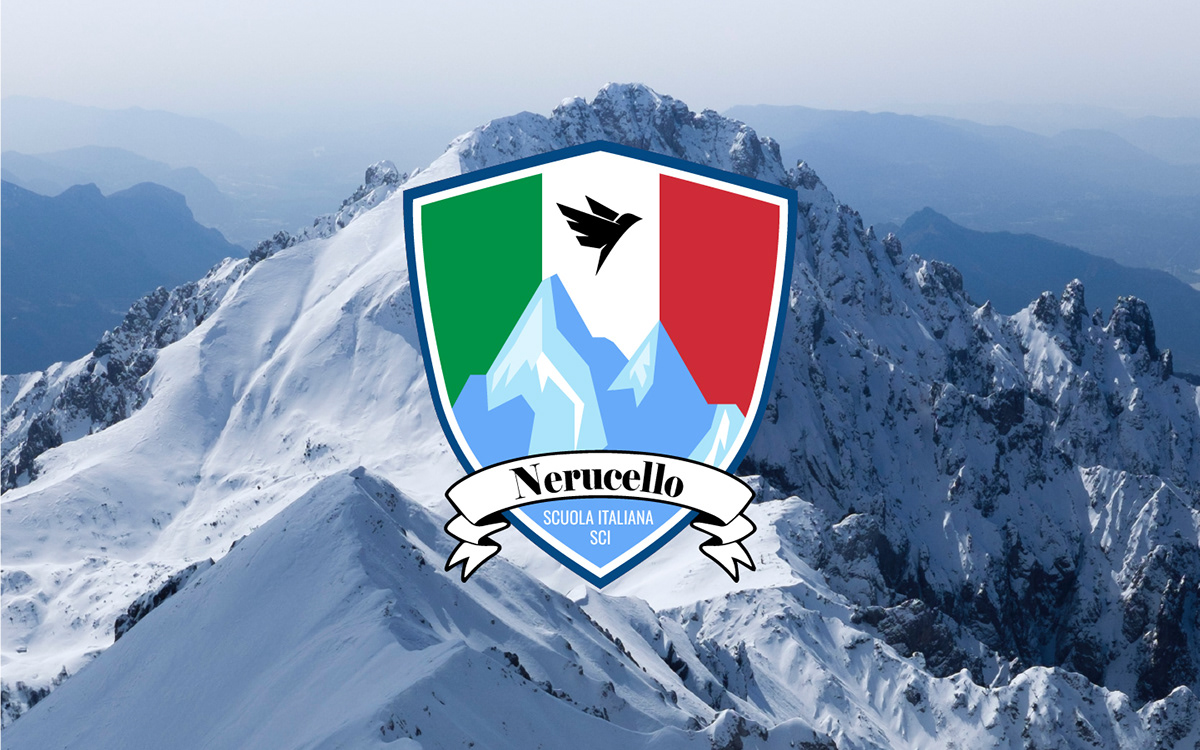 Travel mountains logo brand identity branding  bird Italy school skiing sports