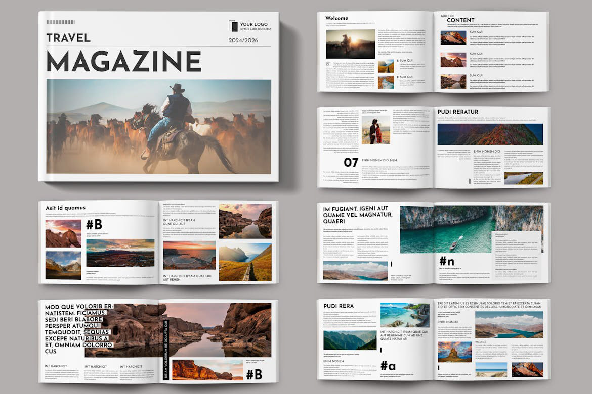 Travel magazine Magazine design Magazine Cover magazine layout magazines editorial Layout InDesign editorial design 