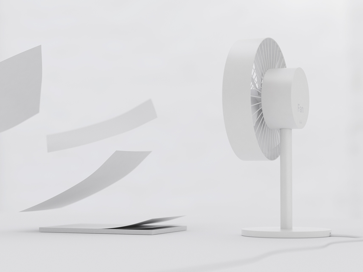 fan air simple minimal White touch ventilator wind cooling fan