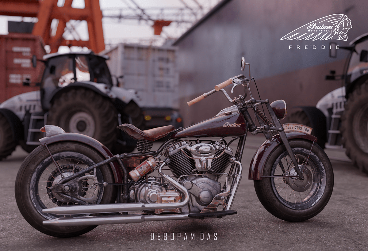 blender 3dsmax photoshop after effects 3dmodel motorcycle bobber oldschool