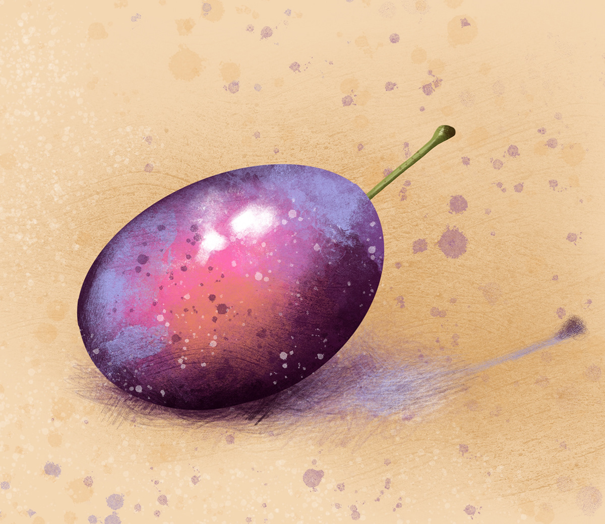 apple autumn digital illustration Fruit fruits illustrations Nature Pear Plum Procreate