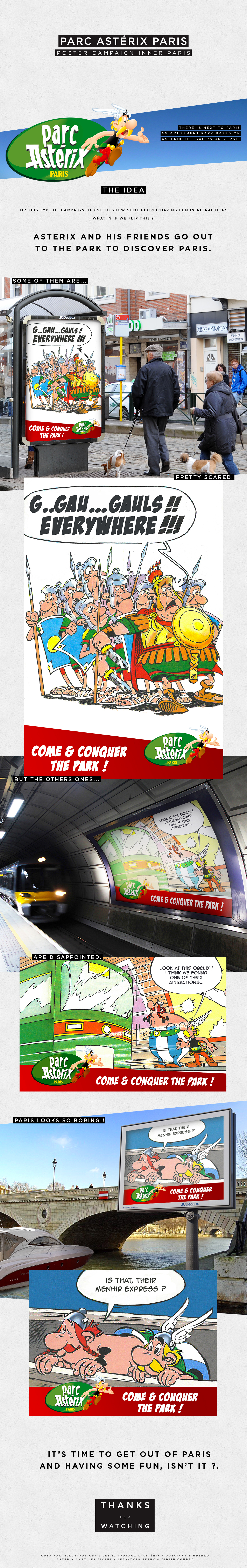 Asterix obelix Gaul Gaulois Paris print poster campaign subway