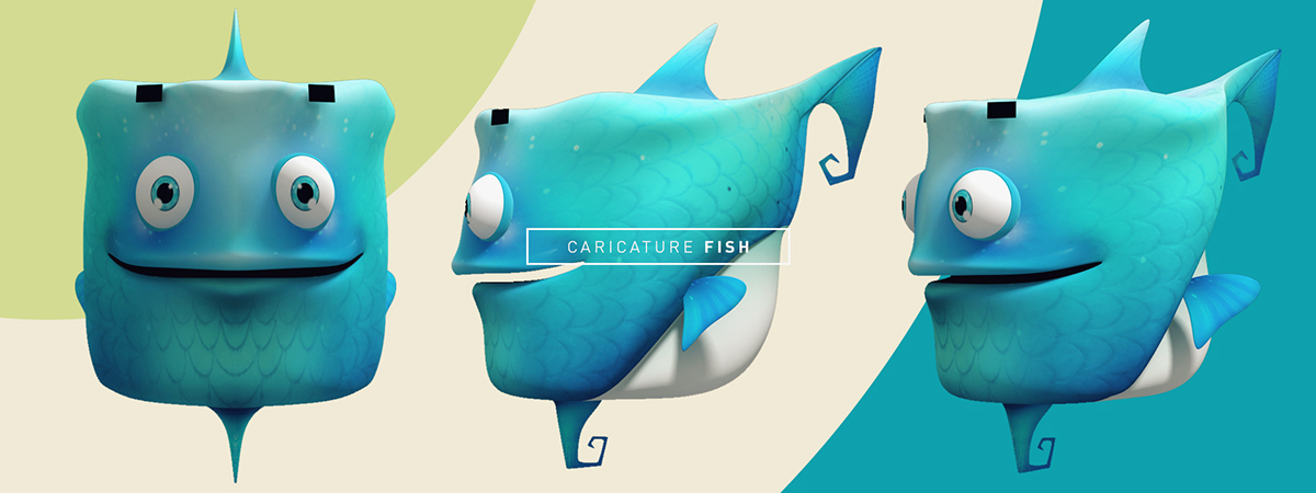 fish Character interaction caricature   figure face
