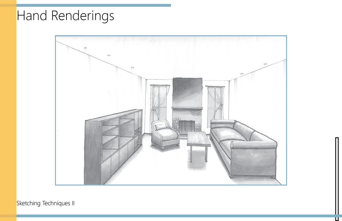 Shipping container home trade show exhibit shipping containers FIDM Lounge Touchdown Lounge Furniture Construction hand rendering sketching