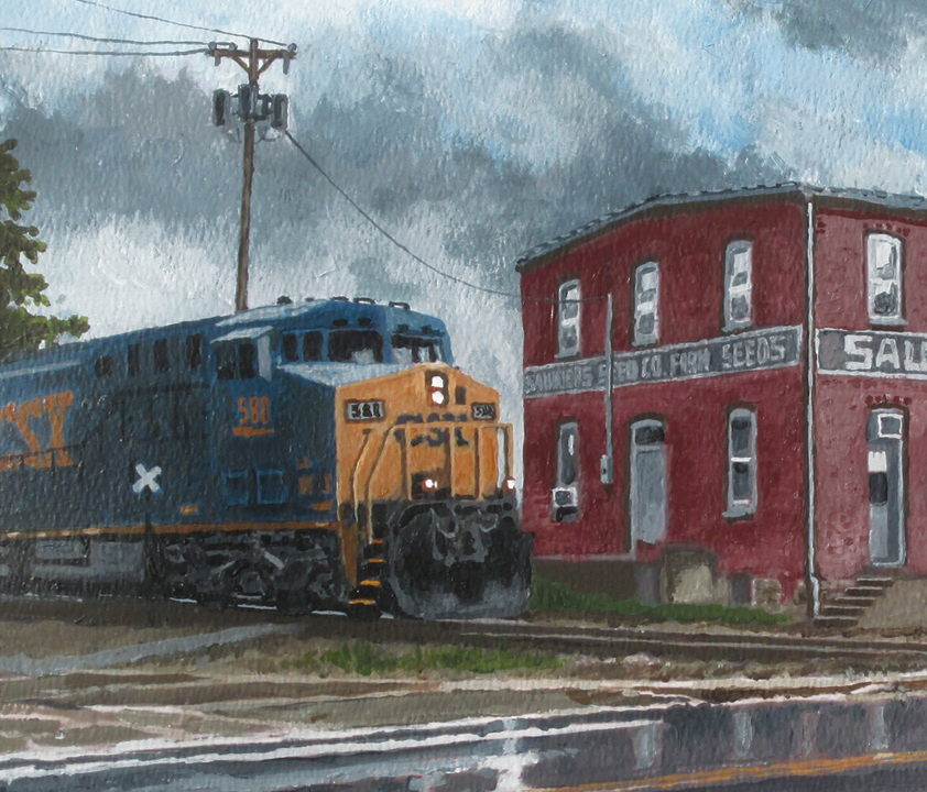 tipp city ohio saunders seed building Train painting logan rogers