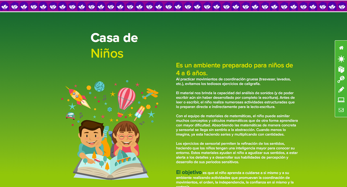 Adobe Portfolio webpage children's website montessori responsive website mobile-friendly