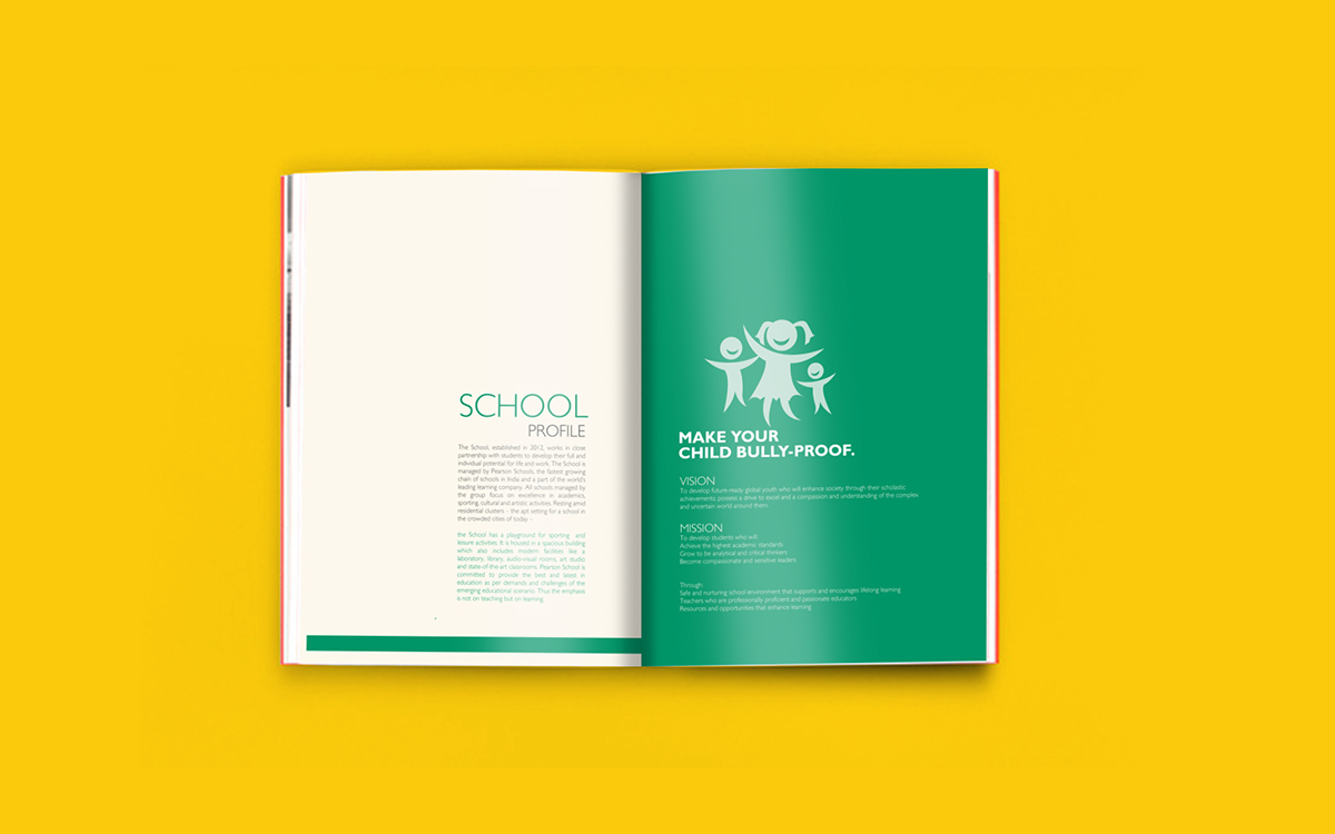 Pearson school prospectus Mockup creaive idea brochure ranjith Alingal teachers Students