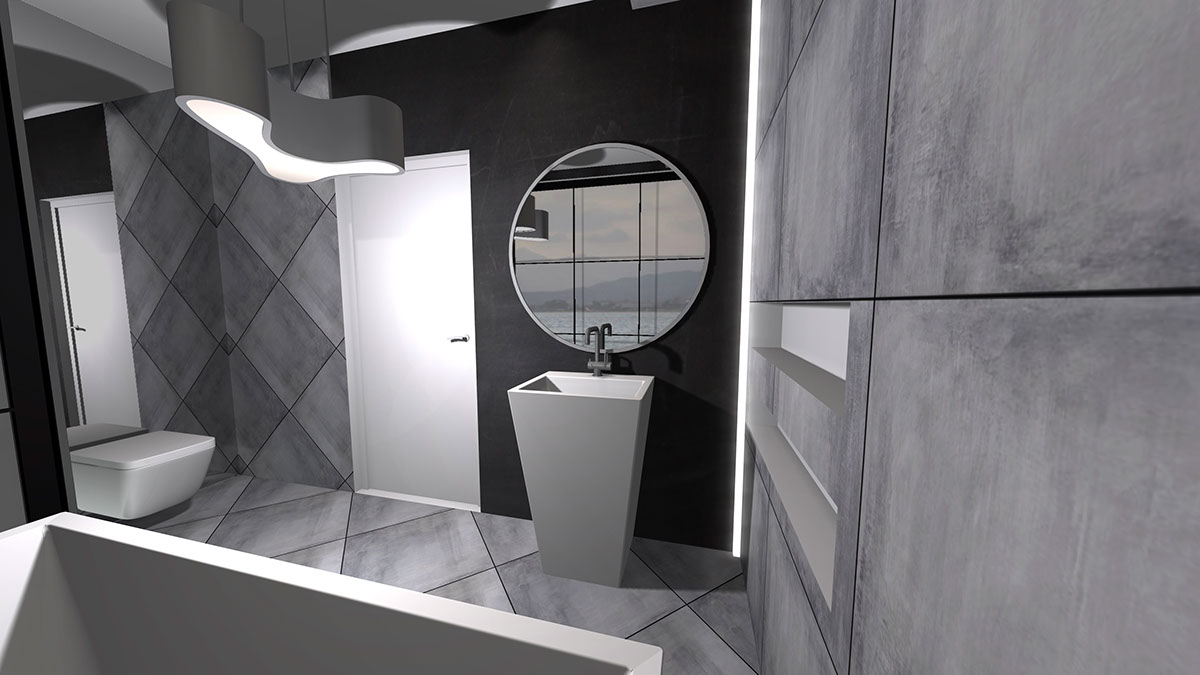 architekturawnętrz interiordesign design bathroom marmorin black concrete