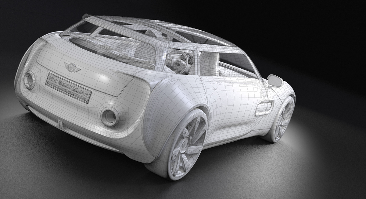 MINI BMW automotive   car design modeling rendering CG Maya VRED polygonal