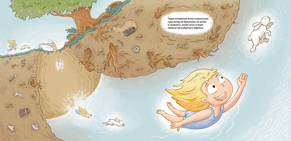 alice in wonderland Character design  children book storyboard
