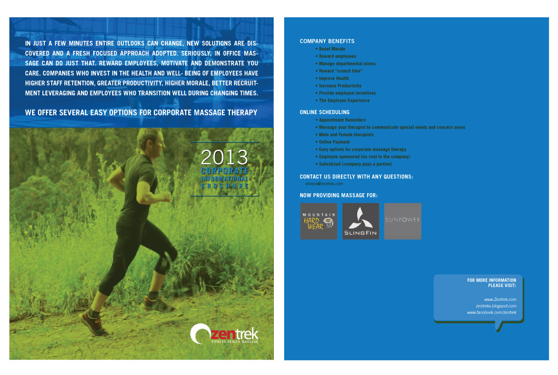 athletic design massage health fitness brochure design Collateral information Layout brochure Sales Sheet