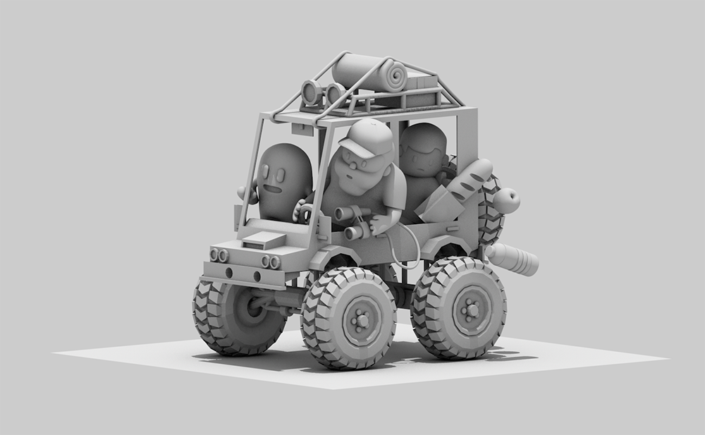 Collaboration collab c4d octane Render model camping Truck suv 4x4