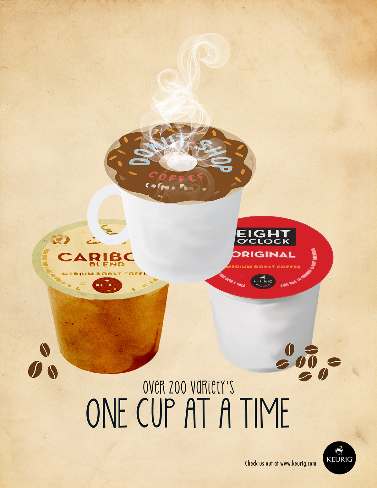 advertising design student keurig kcups ad campaign Coffee print