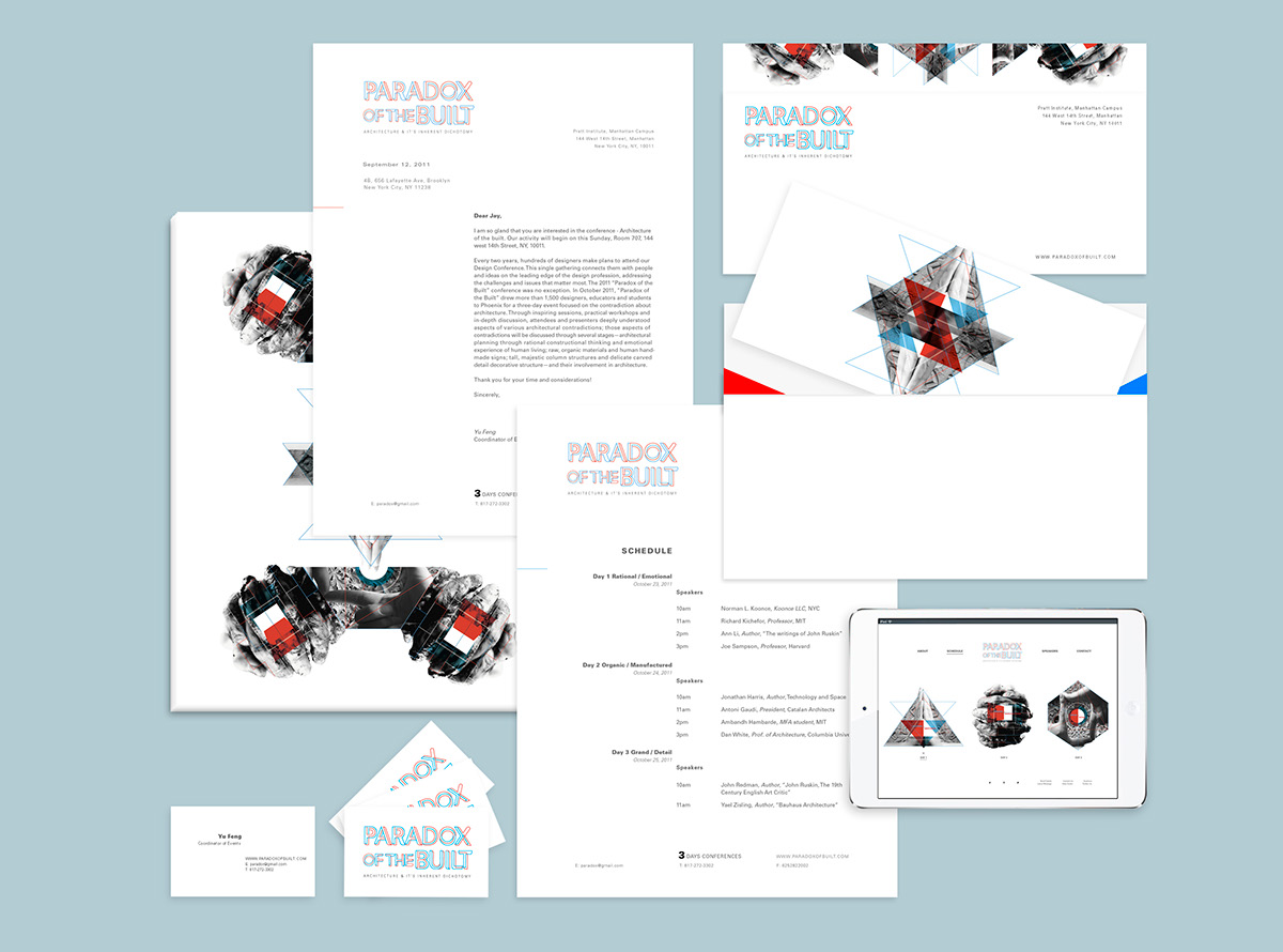 Paradox typography   logo poster stationary letterhead envolope business card collage triangle shapes lines hand Twist Website