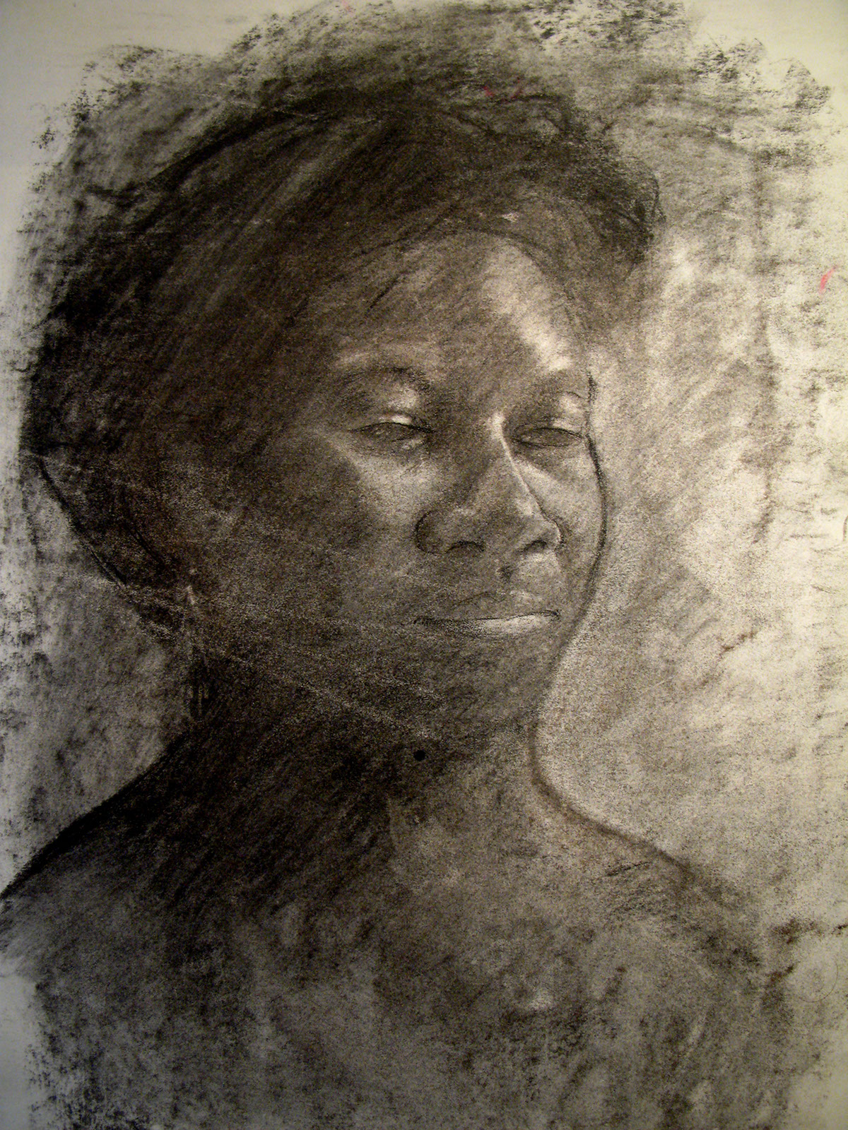 head face portrait art ink carbon Color Paper