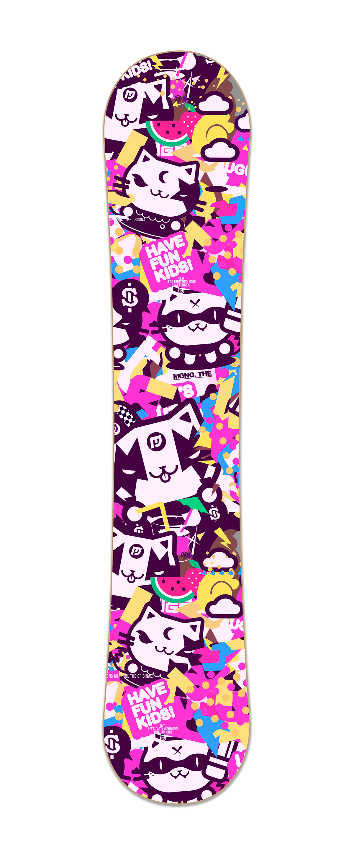 cool cats mgng design japanese costume Let's Party rock Punkstar characters kawaii Snowboards