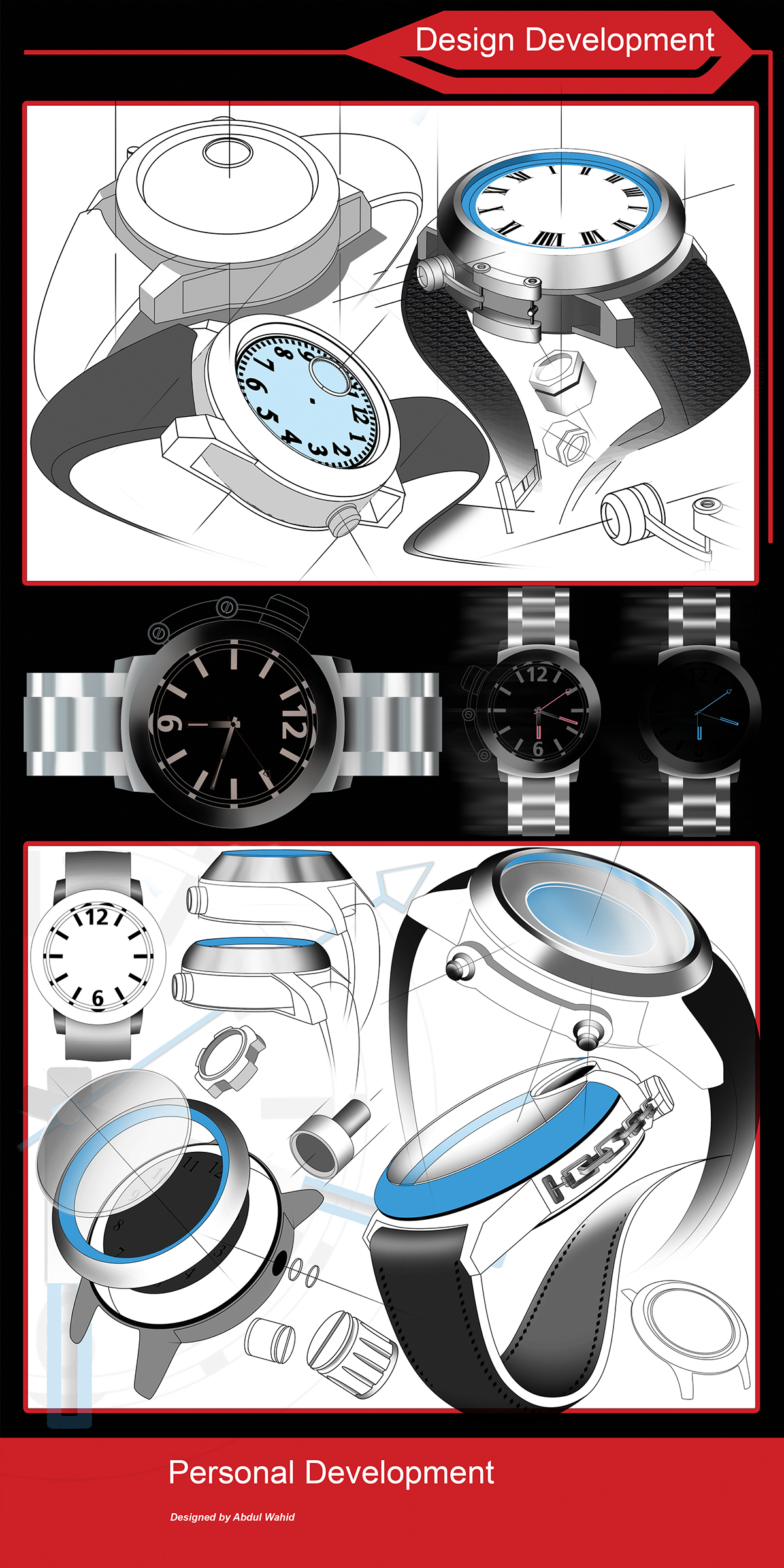watch design timepieces modern luxury clock photoshop keyshot Autodesk water splash
