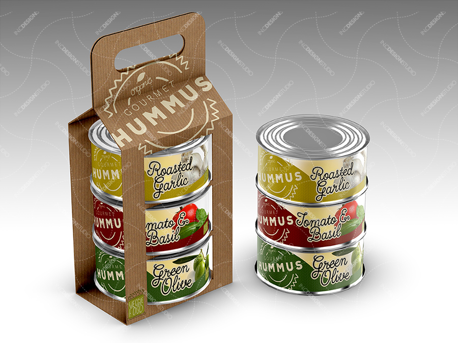 mock up cans tubs packaging sleeve Diecut