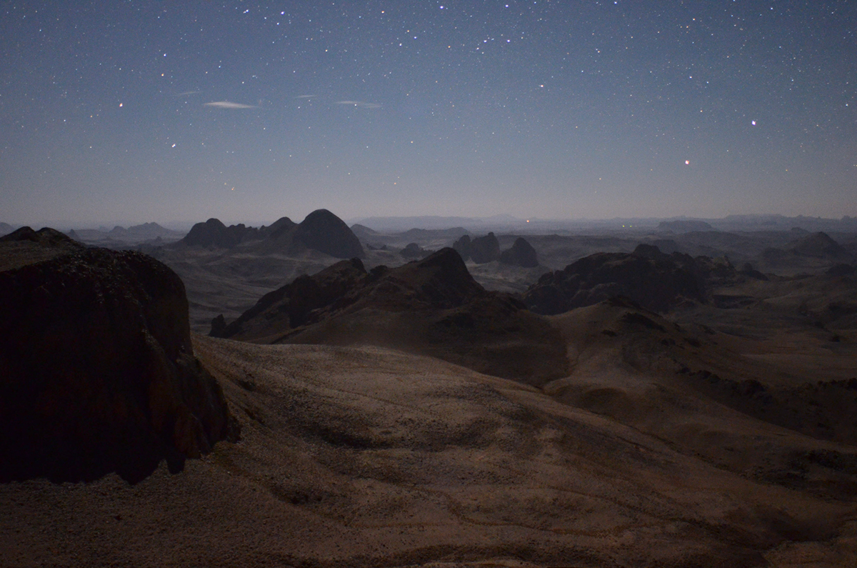 night photography  stars  night sky Algeria sahara desert Sahara desert mountains