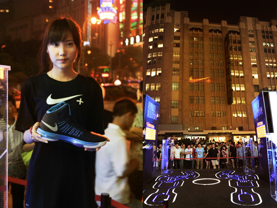 Nike world of sport digital experience public interactive installation Street Game Experience real-time vertical jump quickness East Nanjing Road shanghai