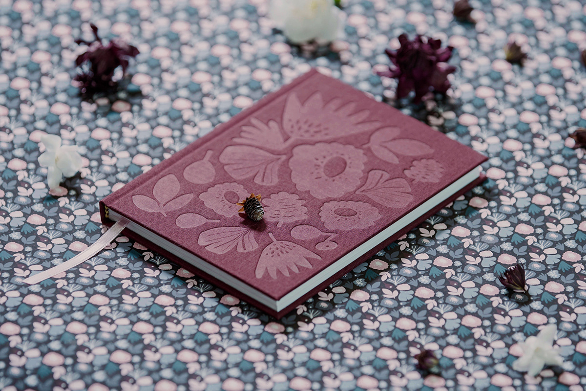 pattern design  ILLUSTRATION  graphic design  Bookbinding book design book cover notebook textile floral natural