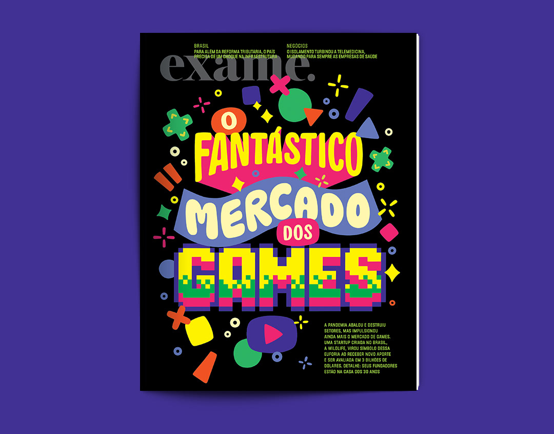 Capa capa revista design design editorial editorial game Games jogos lettering magazine
