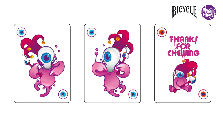 aleix gordo hostau Poker deck card gum bubble pink fournier bycicle design licensing ace